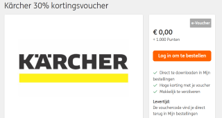 Kärcher 30% kortingsvoucher voor 1.000 ING rentenpunten