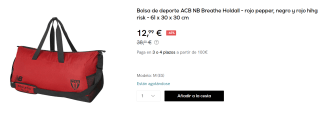 Bolsa de deporte New Balance Athletic Club de Bilbao Breathe Holdall por 12.99€