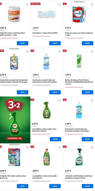 3×2 Cuidado de la Ropa y del Hogar desde Carrefour.