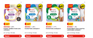 Diverse Kruidvat jumbopacks luiers en luierbroekjes 4 voor €45