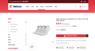 Nike Calcetines SX2554-101 U NK LTWT NS 3PR VALUE por 8,97€