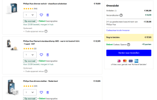 2+1 op geselecteerd assortiment van Philips Hue bij Bol