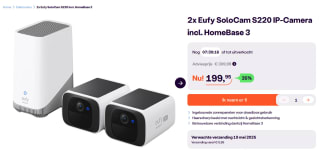 EufyCam Solo S220 (2 pack) + HomeBase 3 voor €199,95 bij iBOOD