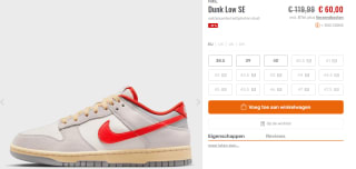 Nike Dunk Low Athletic Department Picante Red voor €60 bij Snipes