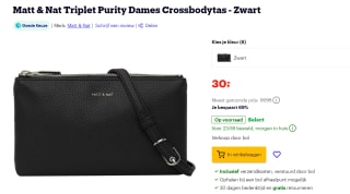 Matt & Nat Triplet Purity Crossbody Bag black voor €30 bij Bol