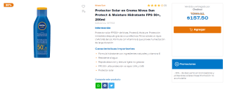 Bloqueador Solar Nivea FPS50+ 200ml por $158 en Chedraui