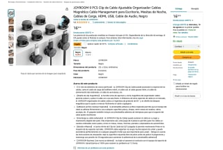 9 Unidades Clip de cable ajustable magnético y adhesivo JOYROOM por solo 7,64€