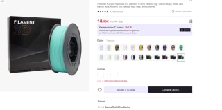 Filamento PLA para Impresora 3D - Diámetro 1.75mm - Bobina 1kg varios colores por 11,37€