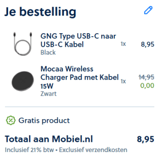 Gratis Mocaa Wireless Charger bij Mobiel.nl
