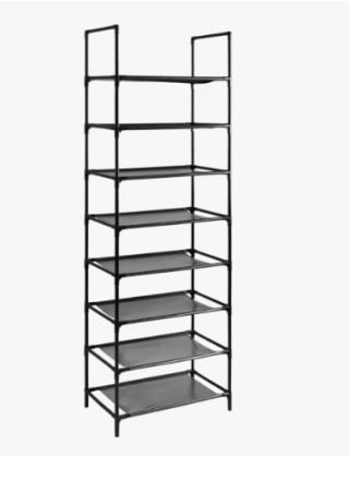 Zapatero de 8 Baldas, Abierto Estrecho, 28 x 46 x 145 cm por 7.8€