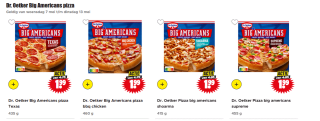 Diverse Dr. Oetker Big Americans pizza's voor €1,99 bij Dirk