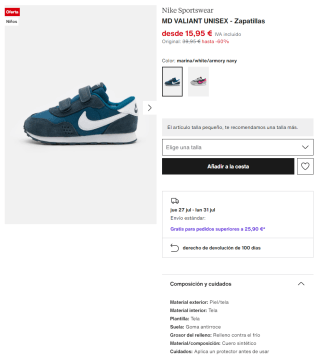 NIKE - Zapatillas MD Valiant por 15,95€