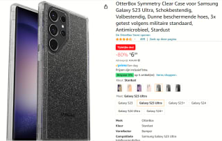 OtterBox Symmetry Samsung Galaxy S23 Ultra Hoesje Transparant voor €6,89 bij Amazon