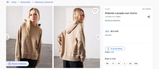 Polerón Lavado con Gorro por $13.490