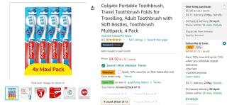 Colgate Portable Toothbrush for travel, priced at just £4.50.