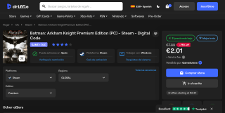 Batman: Arkham Knight Premium PC por 2,01€