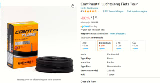 Continental Tour 28 Binnenband 28 inch voor €1,99 bij Amazon