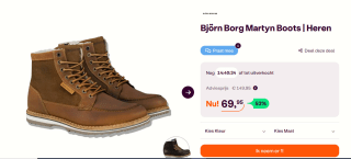 Björn Borg Martyn Boots voor €69,95 bij Ibood
