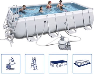 Bestway opzetzwembad Power Steel lichtgrijs 549x274x122cm voor €229 bij bol