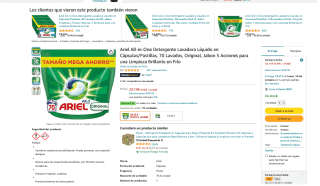Ariel All-in-One Detergente Lavadora Líquido en pastillas 70 Lavados por 28,10€
