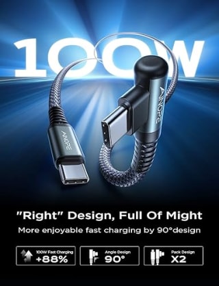 2 stuks AINOPE 100W/5A USB C naar USB C Kabels voor €8,39 bij Amazon