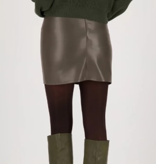 Grijsgroene rok met leather look Annelien Coorevits voor €29,99 bij e5 Mode