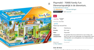 Playmobil Dierenartspraktijk in de dierentuin (70900) voor €13,99 bij Amazon.nl