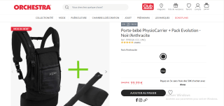 Porte-bébé PhysioCarrier + Pack Evolution à 99,99€