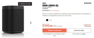 Sonos One (Gen 2) smart speaker voor €179 bij Hifi Klubben