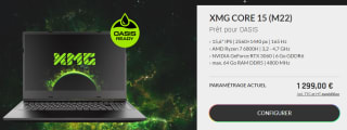 PC Portable 15.6" XMG CORE 15 à 1.299€