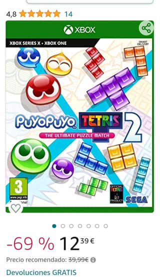 Puyo Puyo Tetris 2 Xbox por 12,39€.