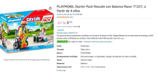 Set Playmobil Starter Pack Rescate con Balance Racer 71257 por 5,79€