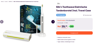 Silk'n Toothwave - Elektrische Tandenborstel travel case voor €39,95 bij iBOOD