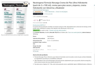 Neutrogena Fórmula Noruega Crema de Pies Ultra Hidratante (pack de 2 x 100 ml), por 8,99€