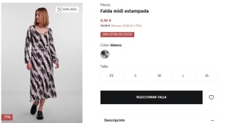 Falda midi estampada Pieces por 7.99€