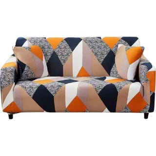 Hotniu 1-Piece Stretch Sofa Cover (4 Seater, Grey Geometry) – £2.28
