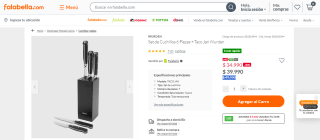 Set de cuchillos Wurden de 6 piezas + Taco Jan por $34.990