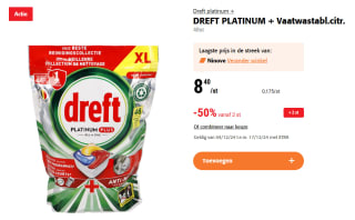 [België] 48 Dreft Platinum vaatwastabletten voor €4,20 per verpakking bij Colruyt