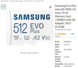 Earn Samsung Evo Plus microSD SDXC from Amazon as low as £25.80