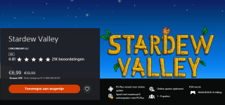 Stardew Valley voor €6,99 in de Playstation Store