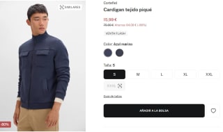 Cardigan tejido piqué para Hombre Cortefiel por 15.99€