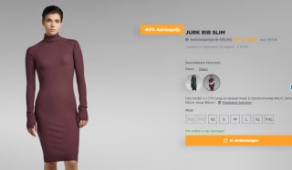 G-Star Gebreide jurk bordeaux voor €19,99 bij G-star