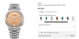 Montre Citizen Tsuyosa Salmon NJ0159-86Z à 299€