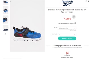 Zapatillas Reebok desde solo 7,90€ para niñ@s y adultos