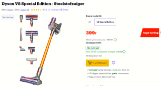 Dyson V8 Special Edition Steelstofzuiger voor €399 bij Bol.com