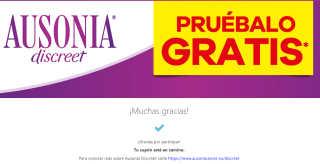 Cupón para probar gratis Ausonia Discreet