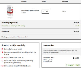 50% korting op 4-pack Paradontax en Sensodyne tandpasta bij Kruidvat