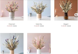 25% korting op droogboeketten bij Bloompost