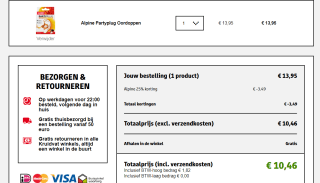 25% korting op diverse Alpine Oordoppen bij Kruidvat