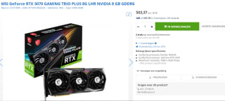 MSI GeForce RTX 3070 Gaming TRIO PLUS 8G LHR voor €503,37 bij MAC Ict